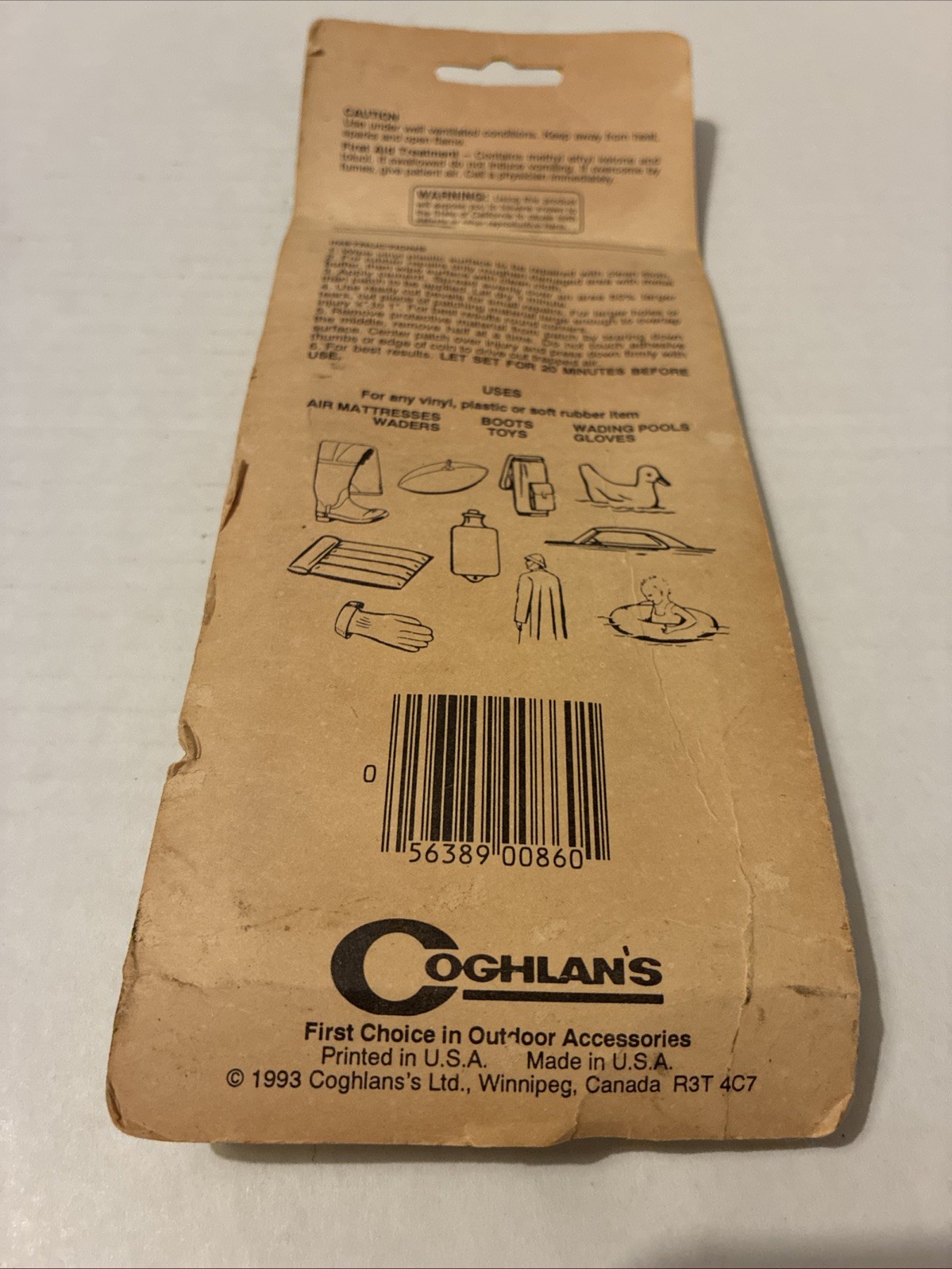 1993 Coghlan’s Plastic or Rubber Repair Kit Model #860BP