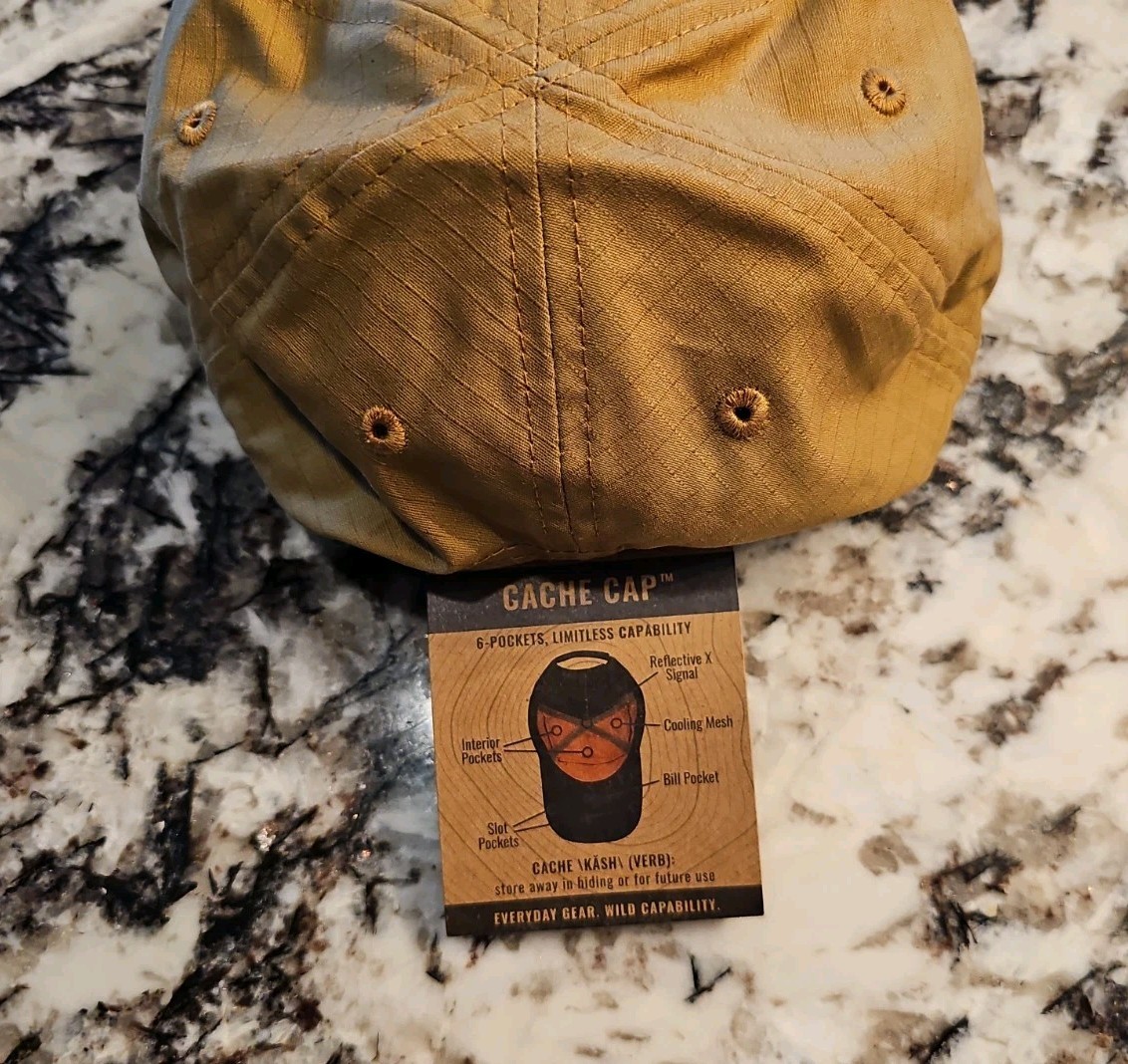 Wazoo Patch Cache Cap – 6 Secret Pocket Hat (Coyote Brown) Updated Version