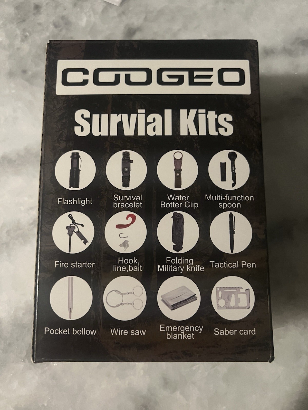COOGEO Survival Kit 12 Piece BRAND NEW Camping Hiking Fishing Outdoor Gear