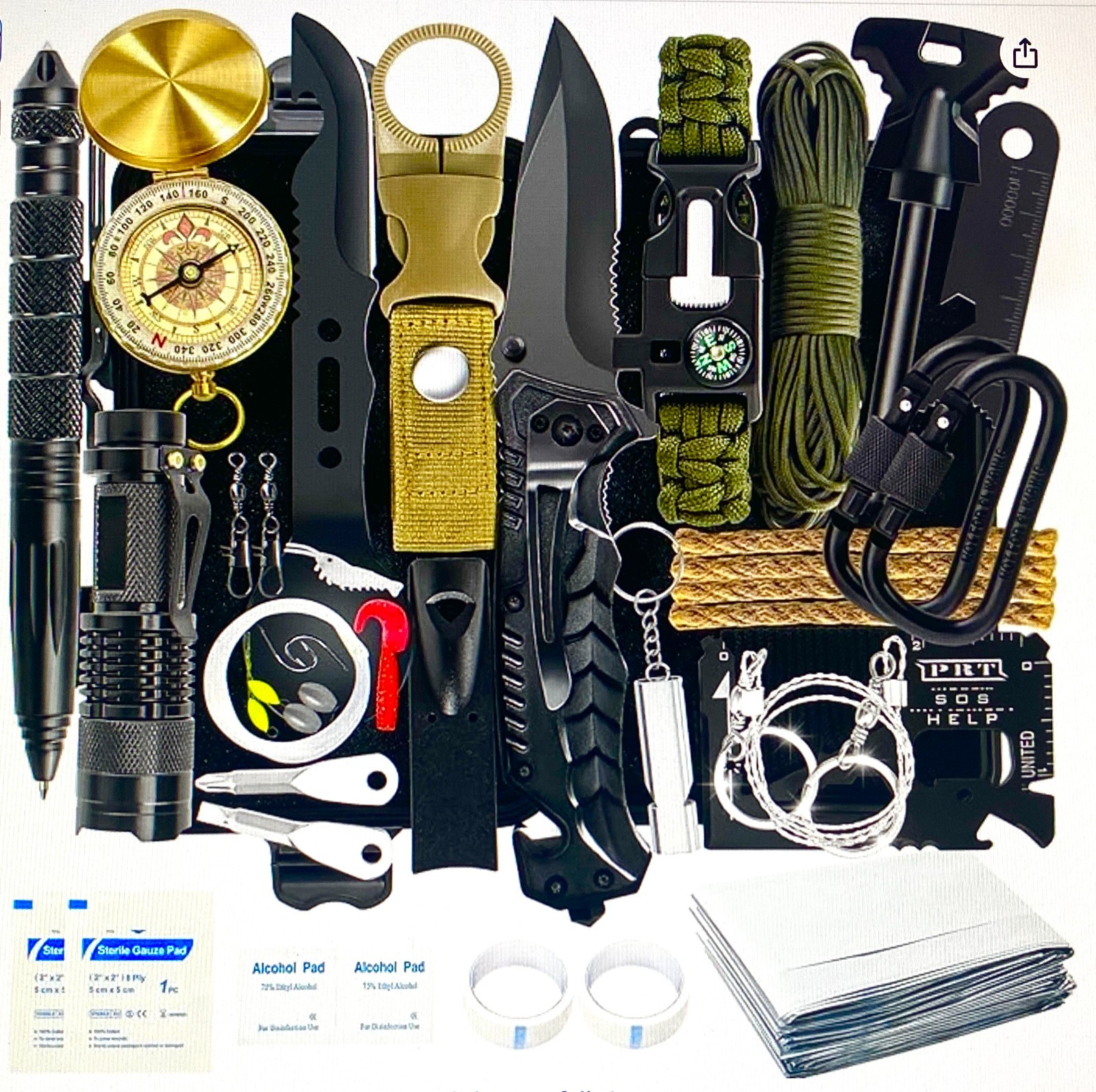 BHYTAKI SURVIVAL KIT 37 In 1 ~ Emergency Survival Kit for the Outdoors ~ New