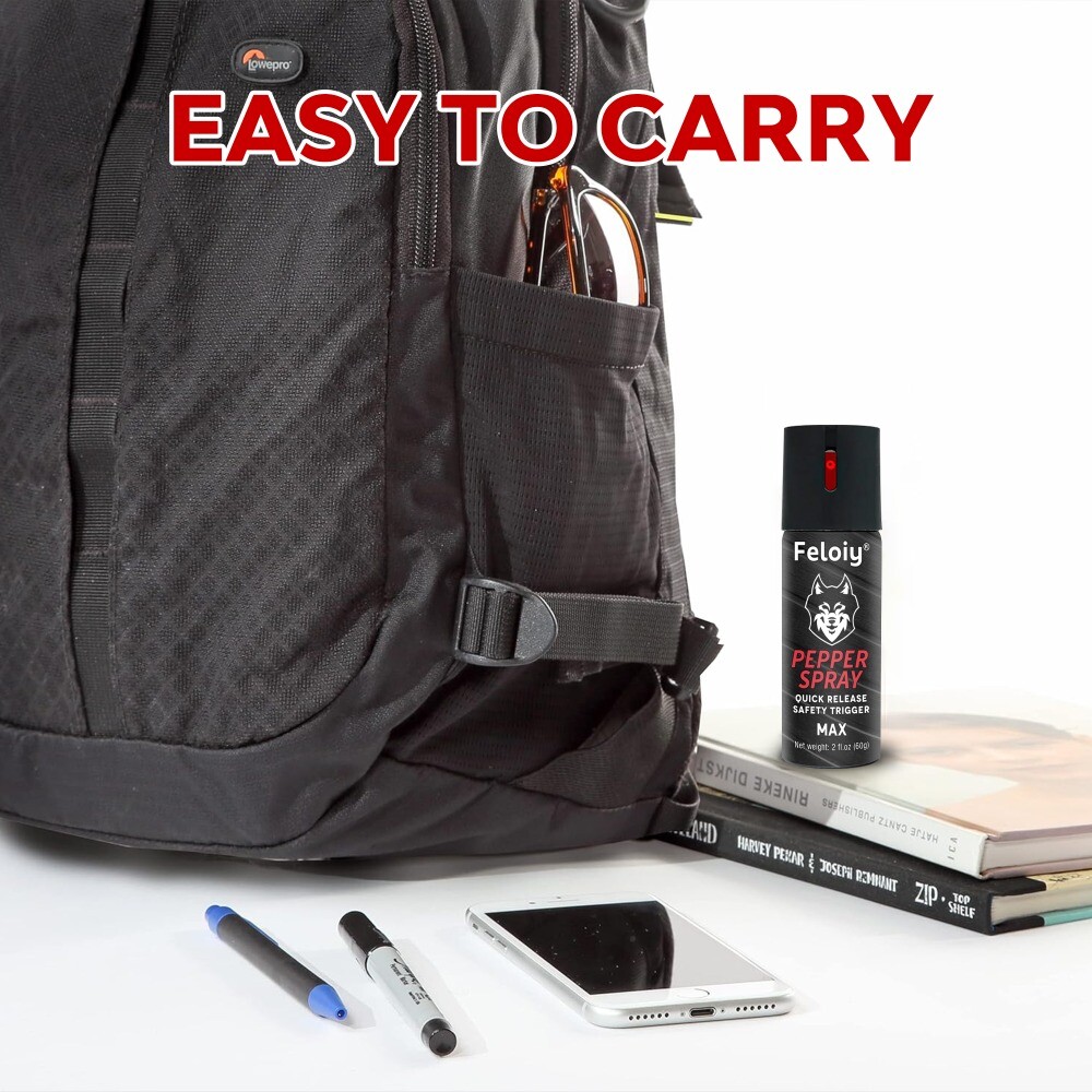 5 Bottles Feloiy Pepper Spray 2oz with Quick Release Safety Trigger Self Defense