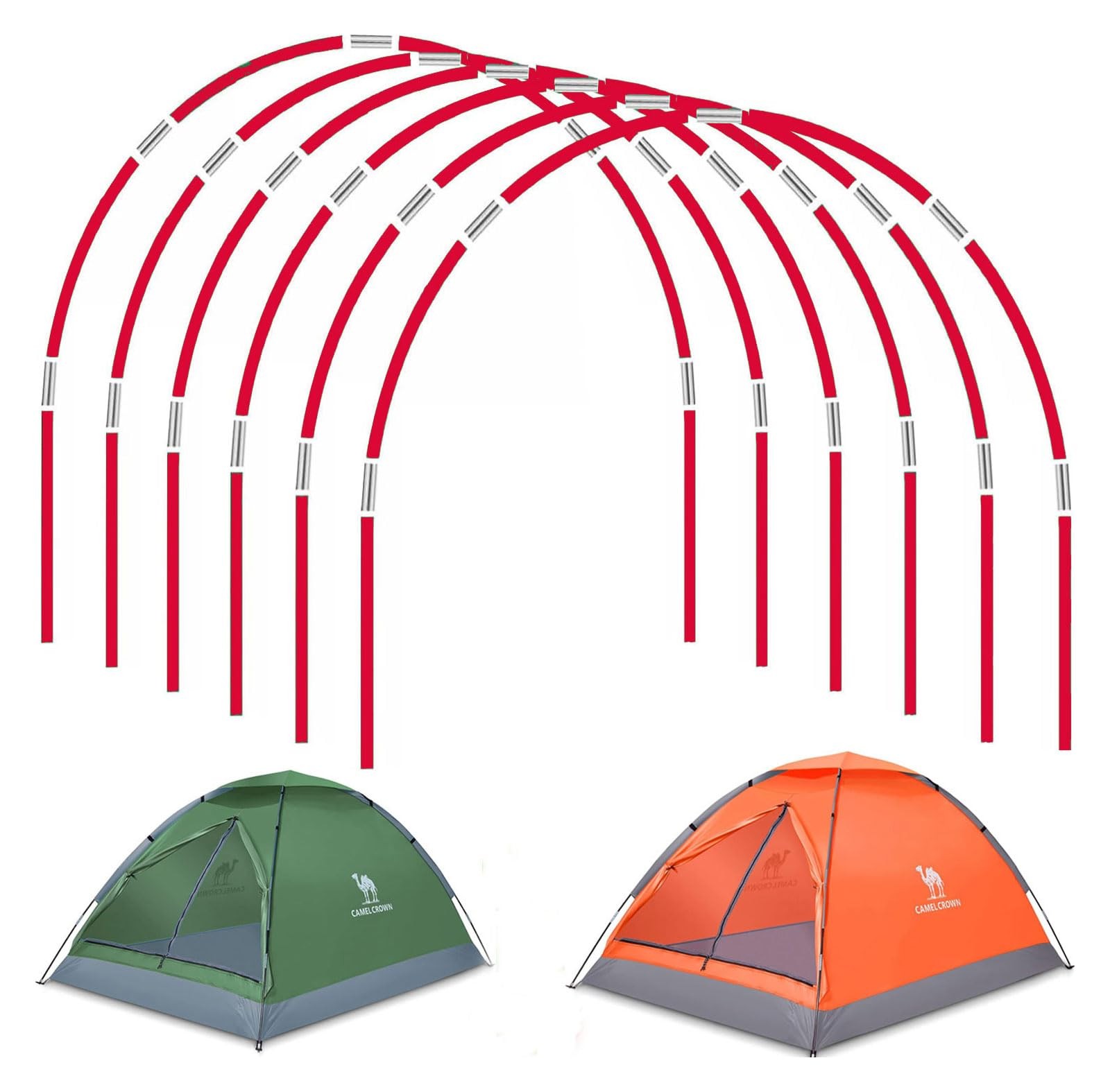 DIY Poles for Bike Tent, Tent Pole Replacement, 17 inches- 36 packs( red )