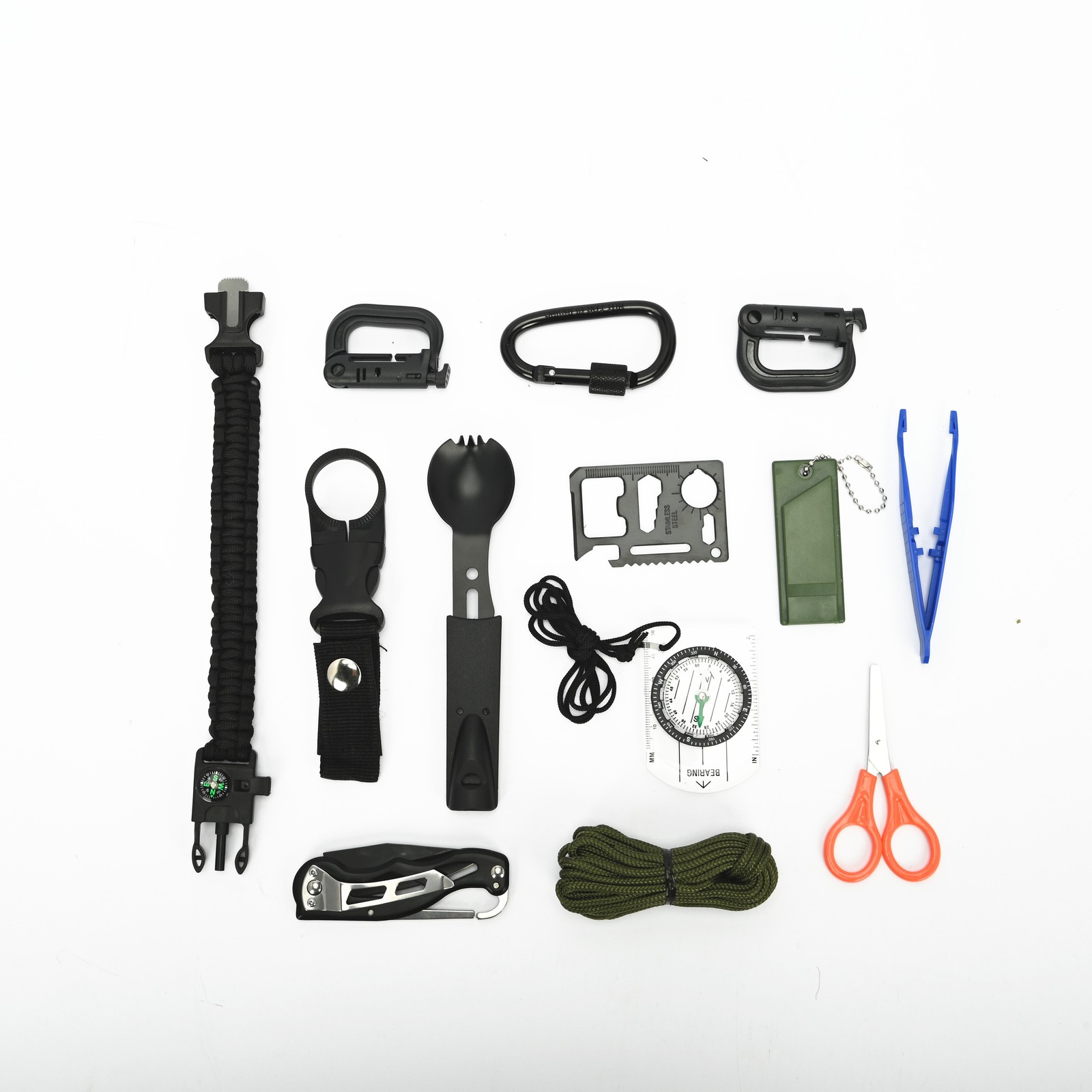 Outdoor Survival Kit Bag Emergency First Aid Bug Out Military Prepper Kits 69Pcs