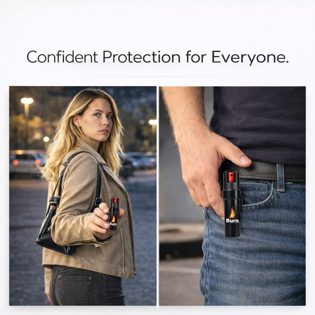 2 Pack Burn Pepper Spray 0.84 fl oz Self Defense Security Belt Clip & Twist Top