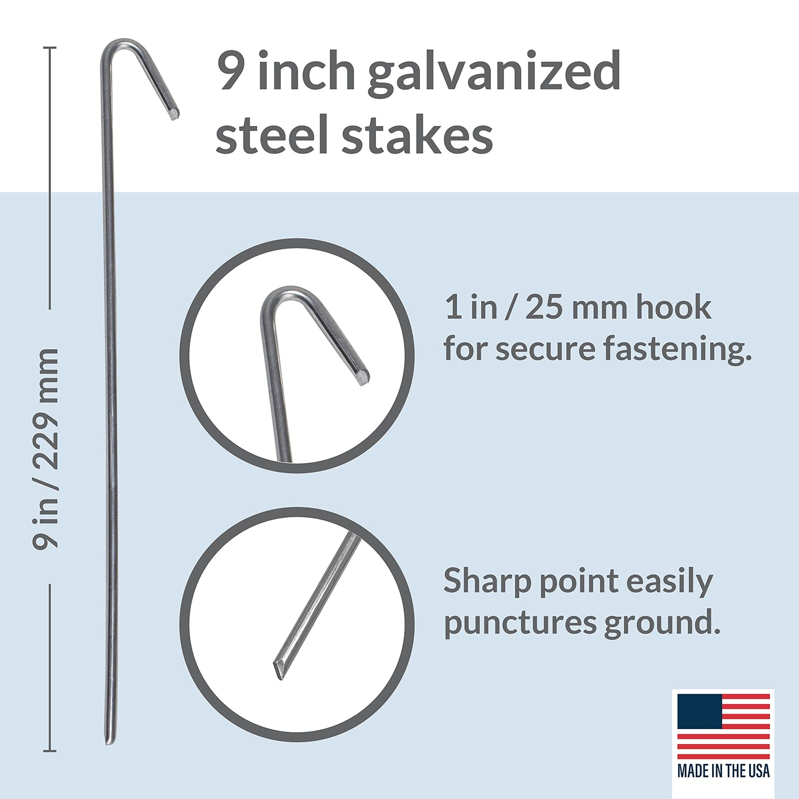 Pinnacle Mercantile 30 Pack Tent Stakes Metal Garden Edging Fence galvanized