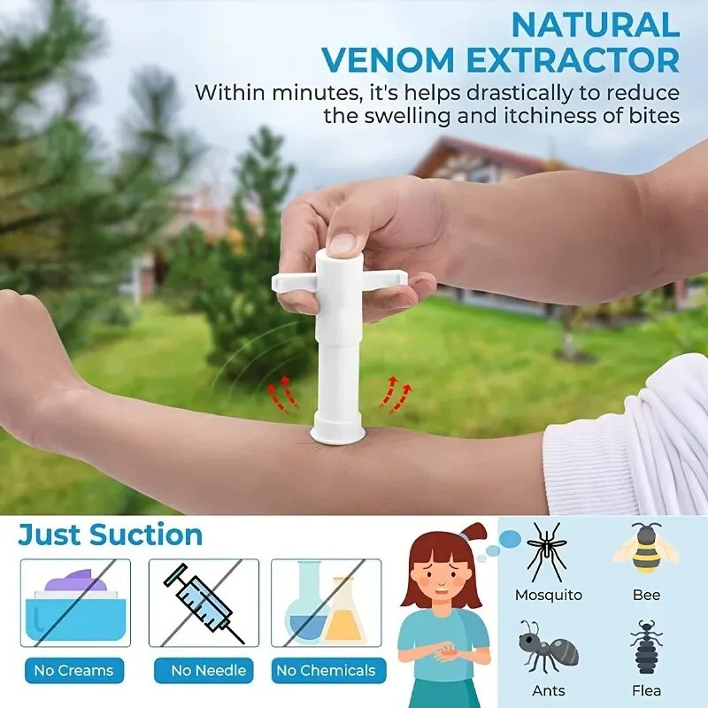 Suction Tool, Poison Remover – Bug Bites and Bee/Wasp Stings, Natural Insect Bit