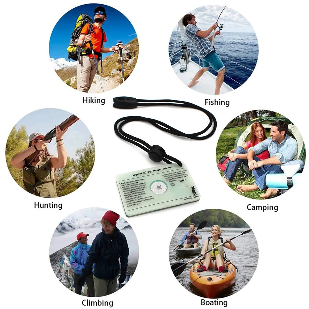 Survival Signal Mirror Emergency Rescue Outdoor Marine Kayak Mirror Reflection S