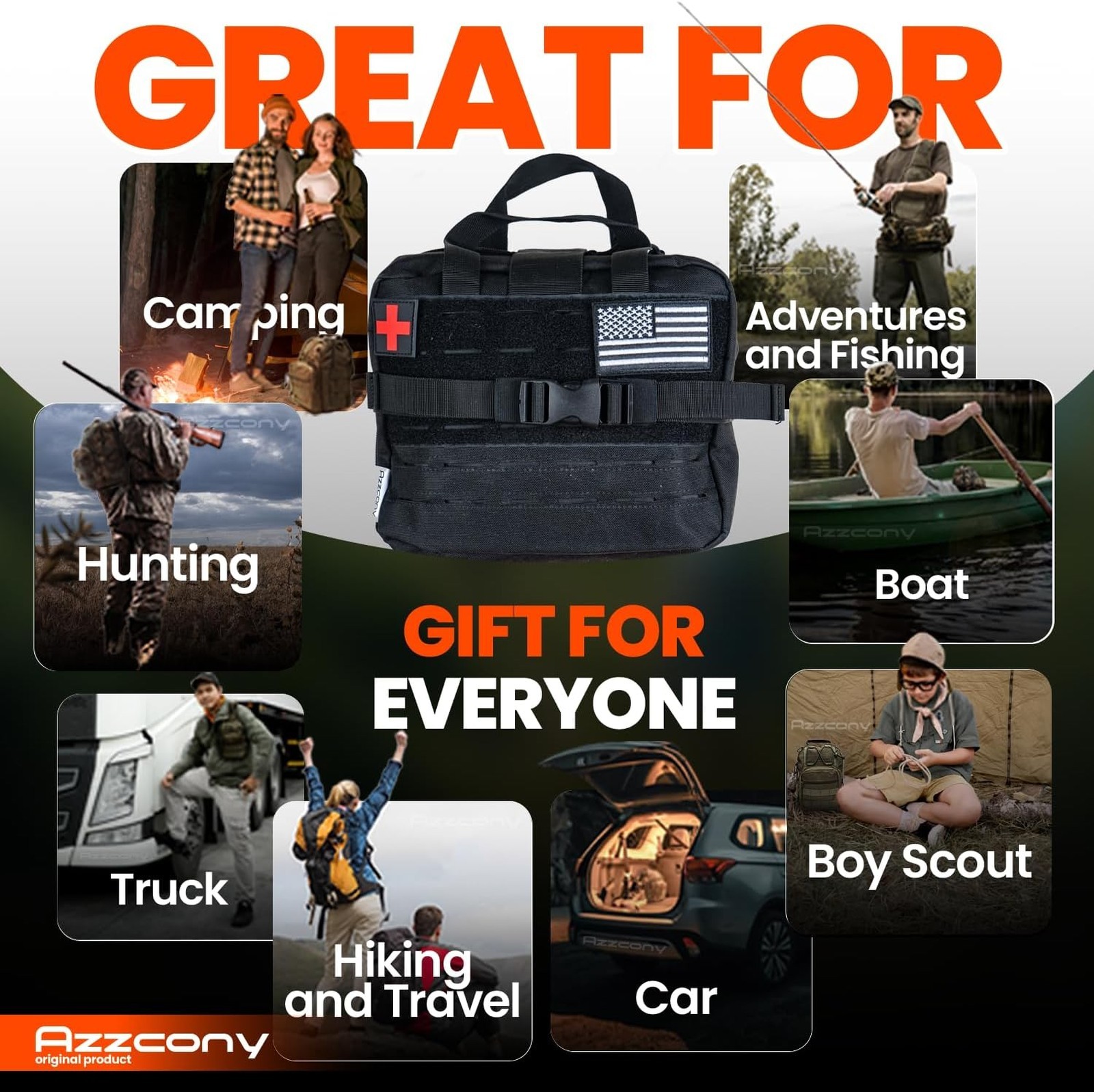 Emergency Survival Kit with First Aid Supplies and Gear, Military Grade Molle