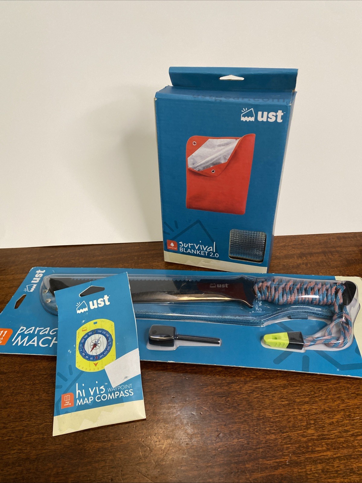 UST survival Kit Blanket Compass Machete Fire Starter Whistle