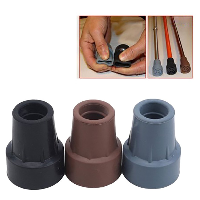 Walking Stick Cane Crutch Pad Rubber Heavy Duty Metal Ferrules End Bottom New