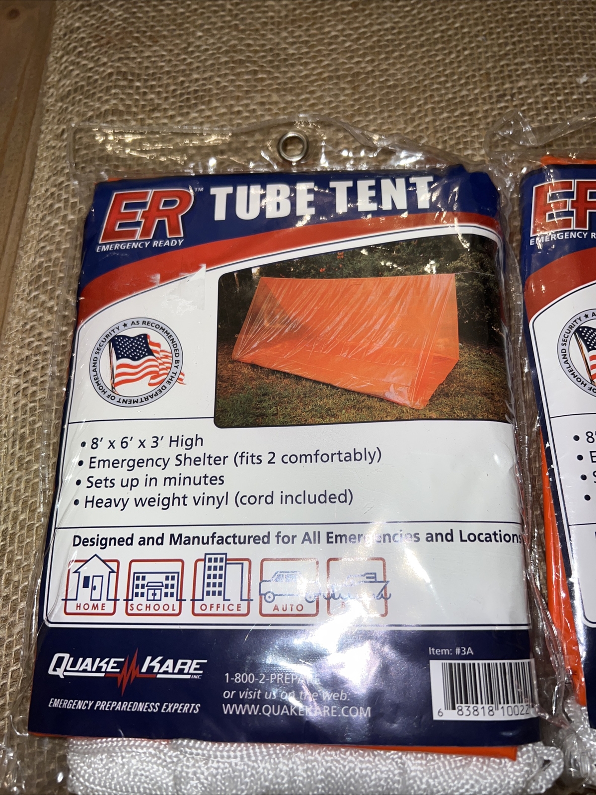 ** LOT OF 2** ER Emergency Ready 3E Portable Tube Tent