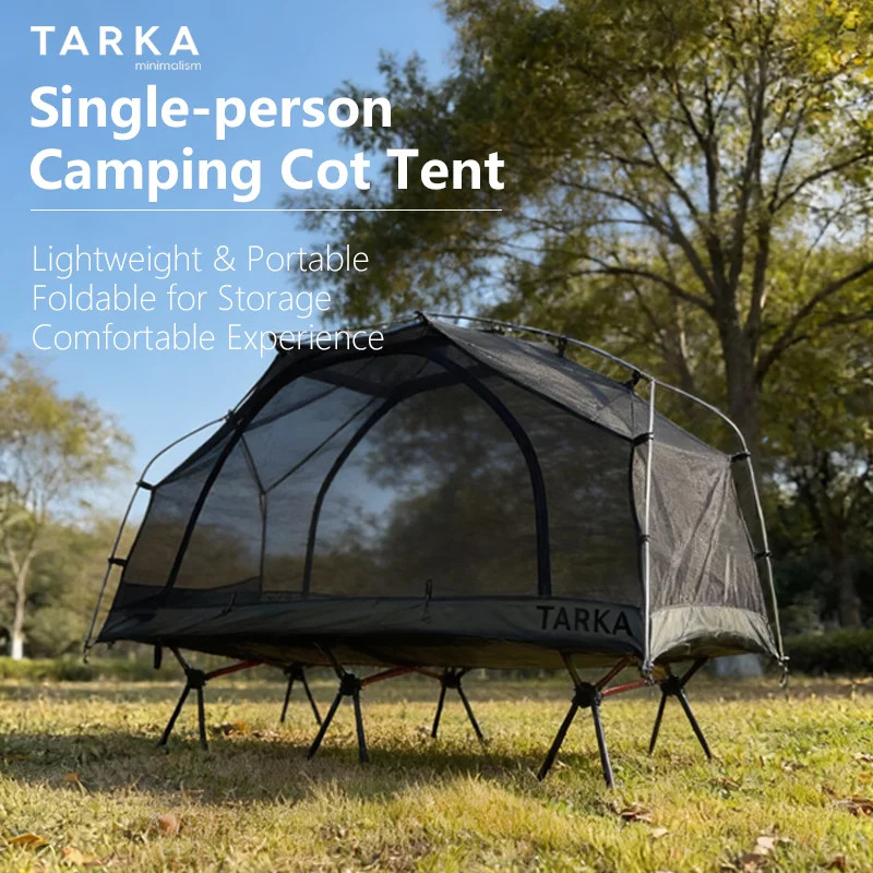 Portable Camping Cot Tent Single Person Elevated Bed Outdoor Hiking Shelter