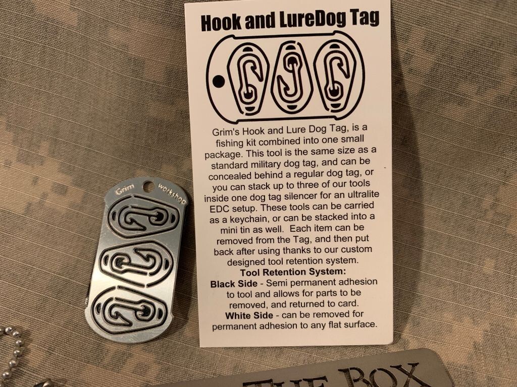Emergency/Survival: Grim Workshop NEW – Hook & Lure Dog Tag – MADE IN USA!