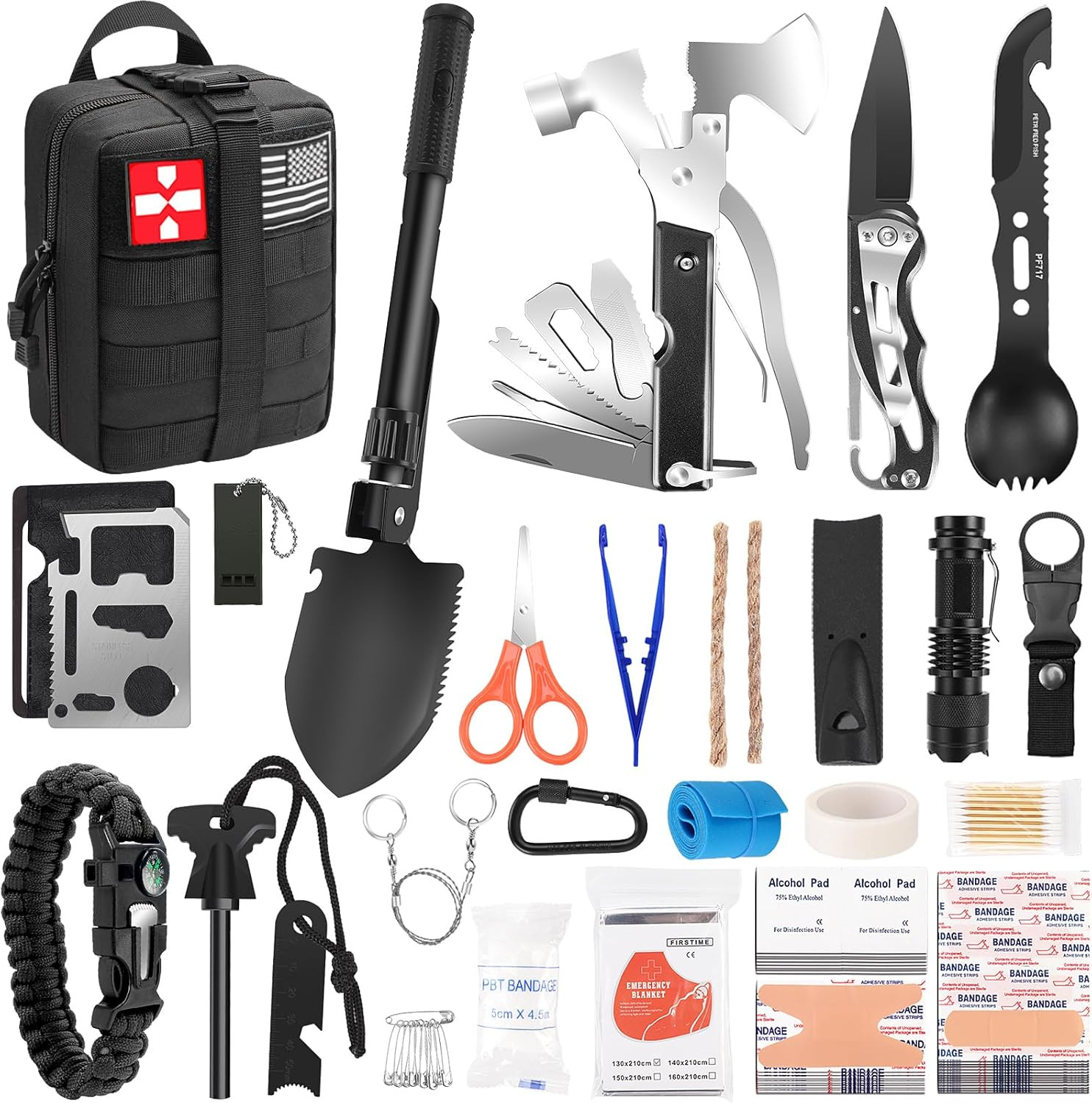 Gifts for Men Christmas Dad, Survival Kit, 150 PCS Survival Gear and Supplies Eq