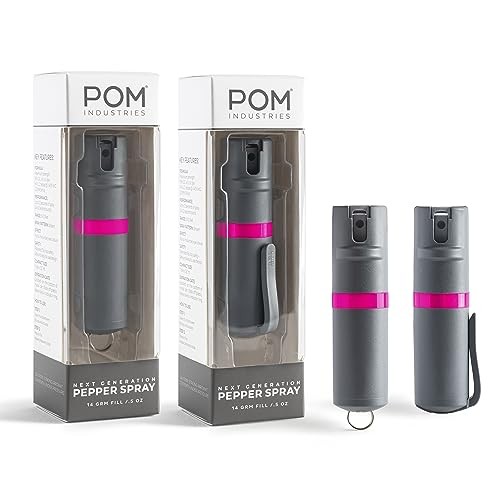 Pepper Spray Combo Pack, Keychain & Clip Model, Max Police Grey and Pink