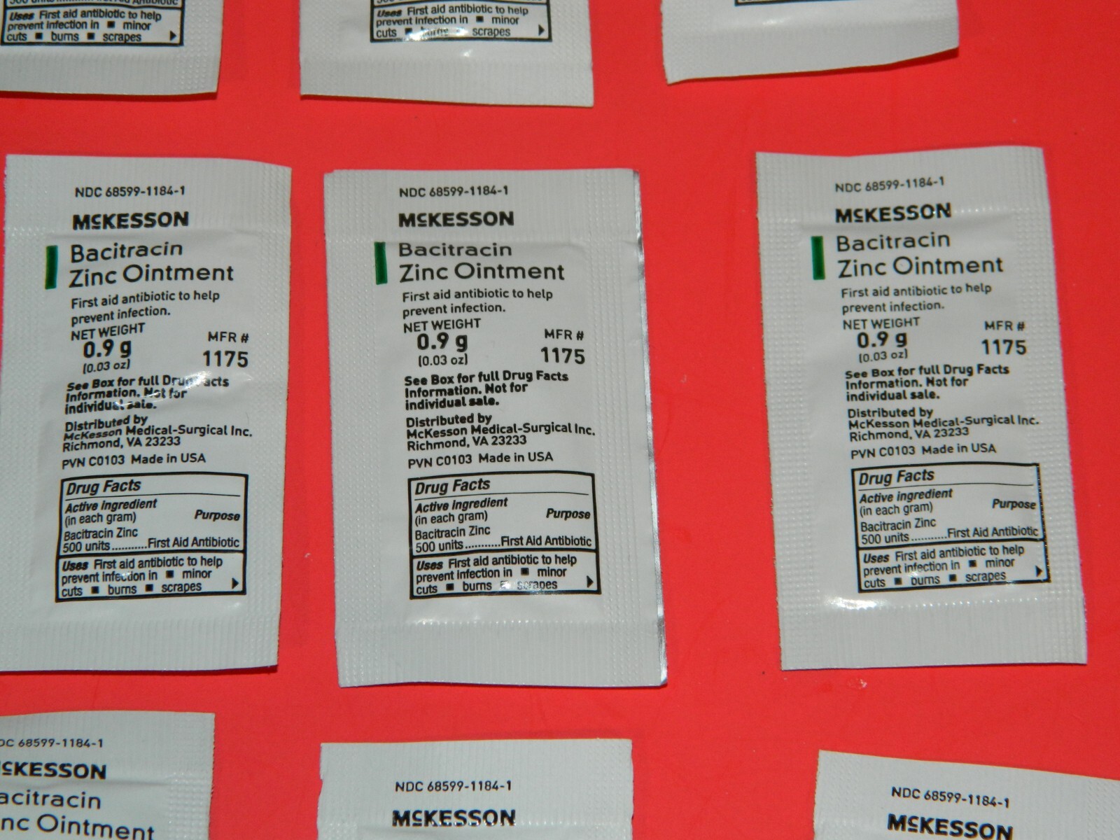 20 Bacitracin Zinc Ointment Packets First Aid Vacuum Sealed