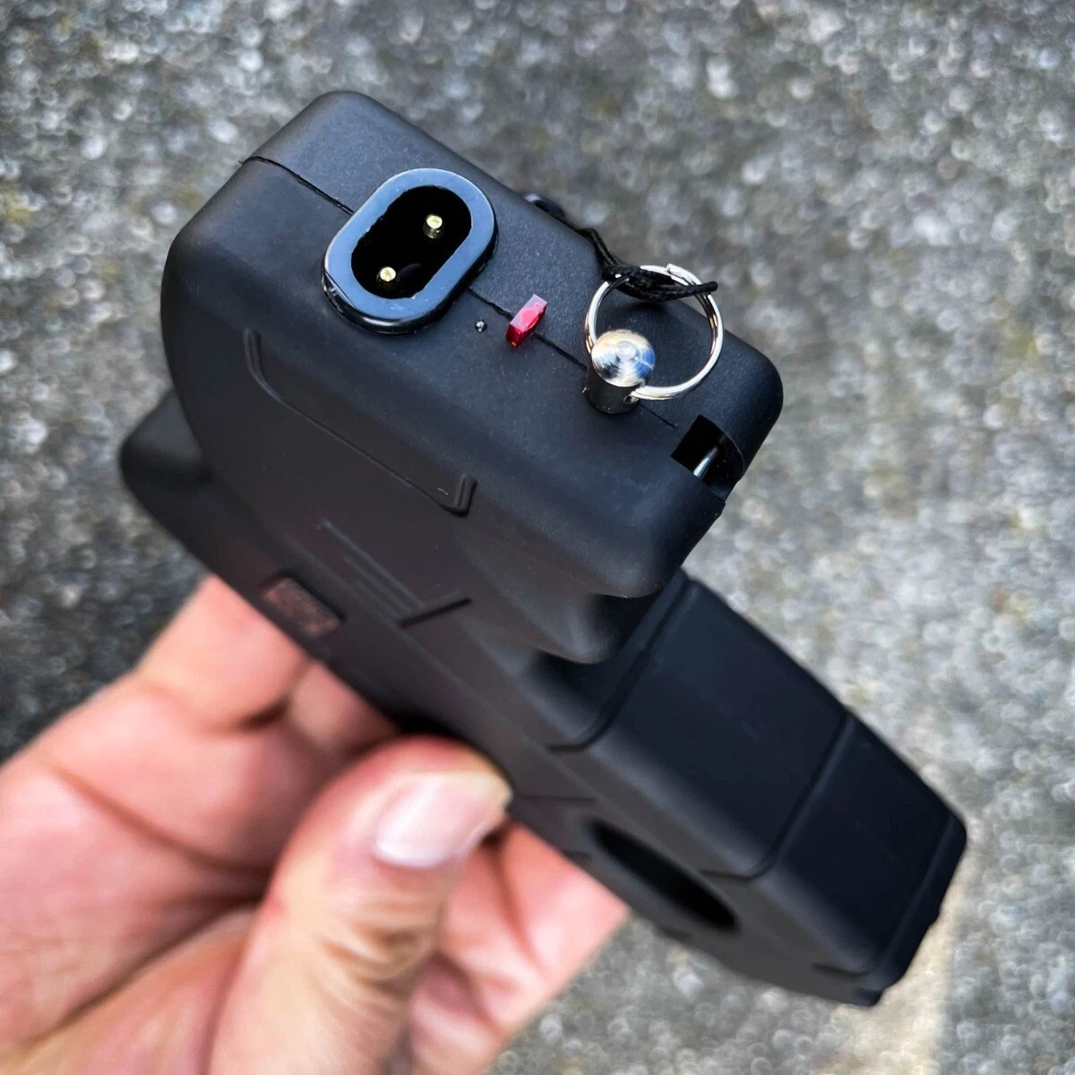 Pistol Grip Stun Gun Rechargeable Defender 10MV Flashlight Heavy Duty