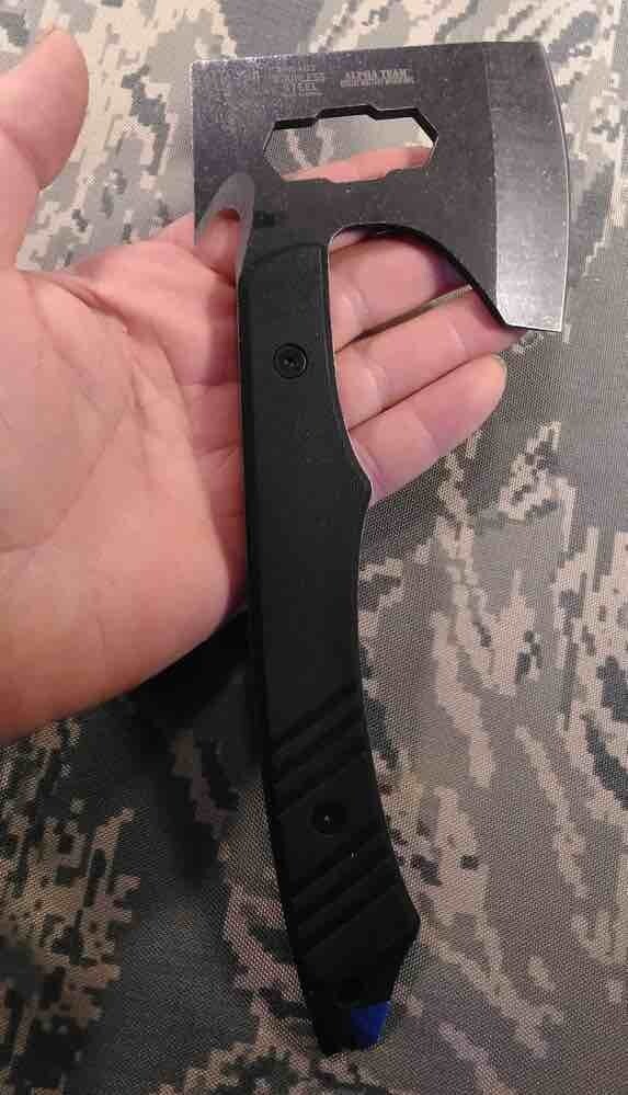 Shovel Pick Trenching Tool + Tactical Knife + Survival Hatchet PryBar Multi