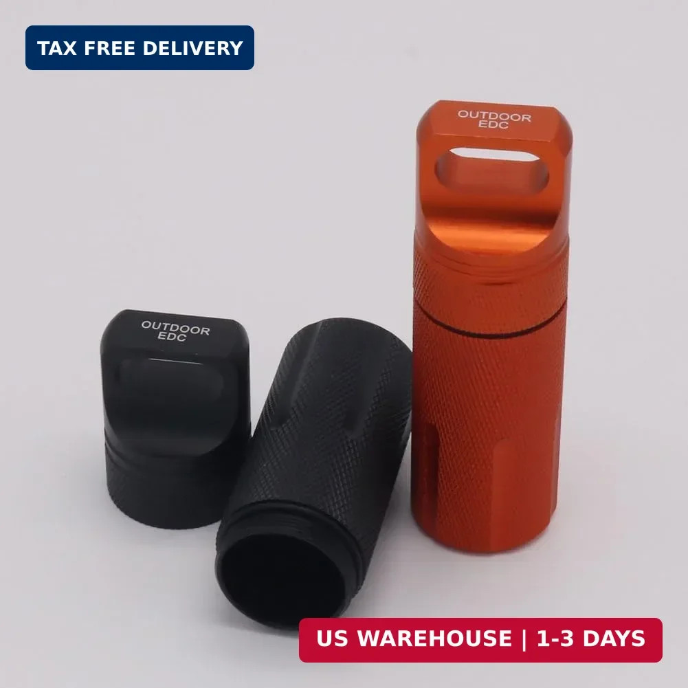 HRX Package Outdoor Waterproof EDC Survival Container Capsule, Airtight Aluminum