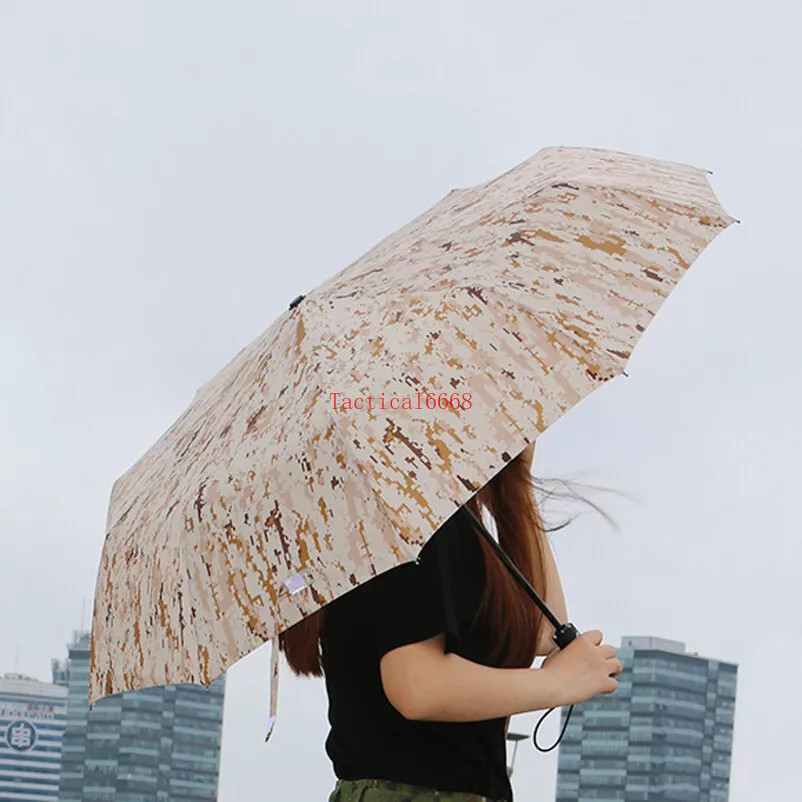 Fully Automatic Camouflage Folding Tactical Umbrella Outdoor Tactics Rain Gear