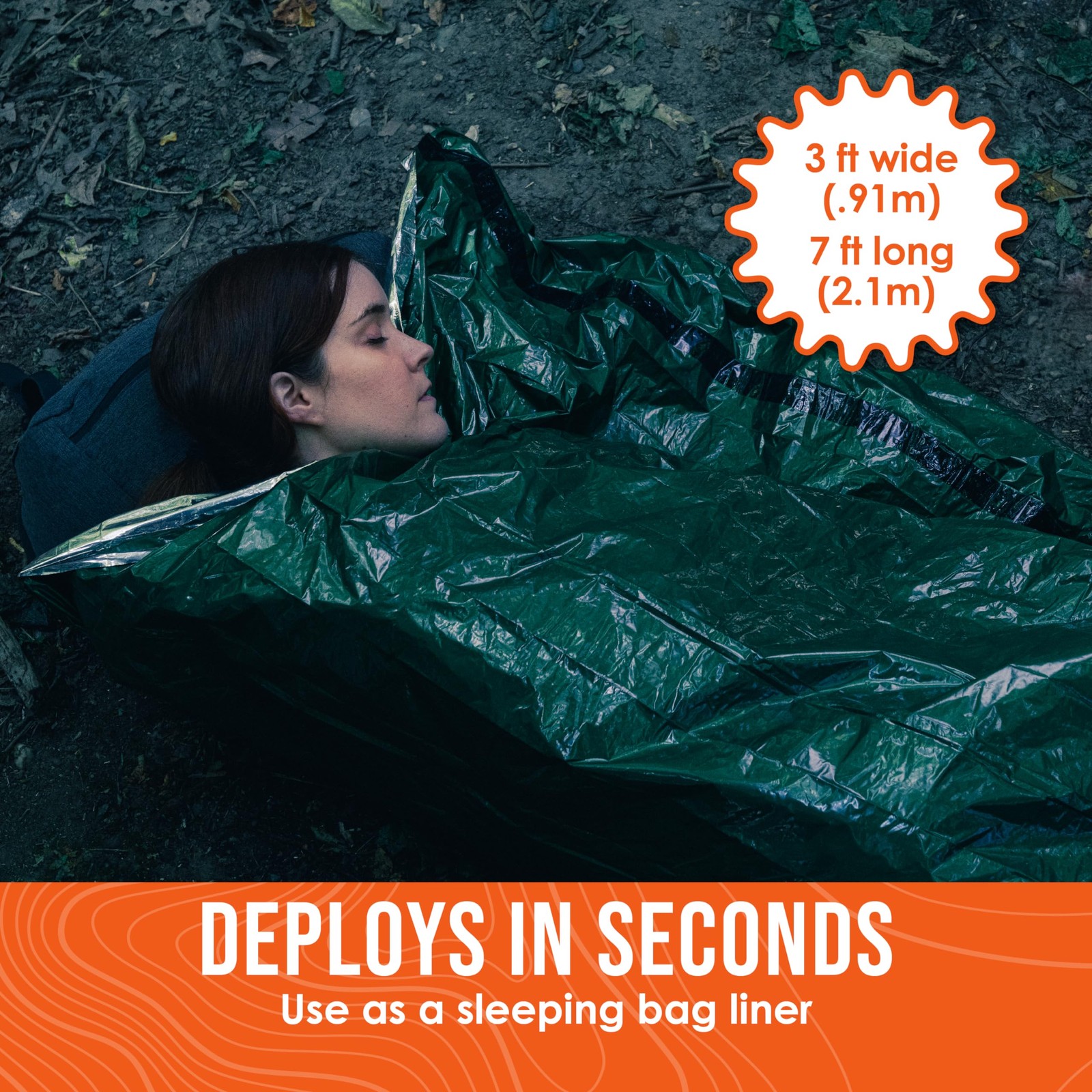 Go Time Gear Lightweight Bivy Sack – Emergency with 120 1 Pack, Orange