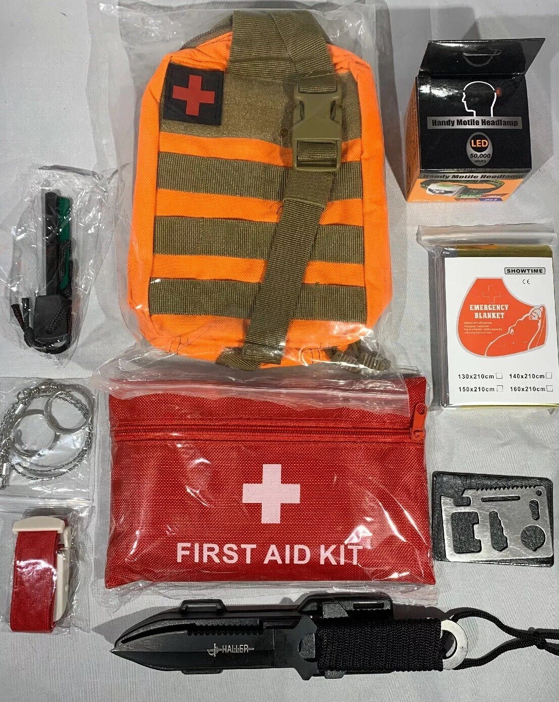 Survival Kit Essential Bug out Bag Hurricane & Storm Prepare Emergency Free S/H