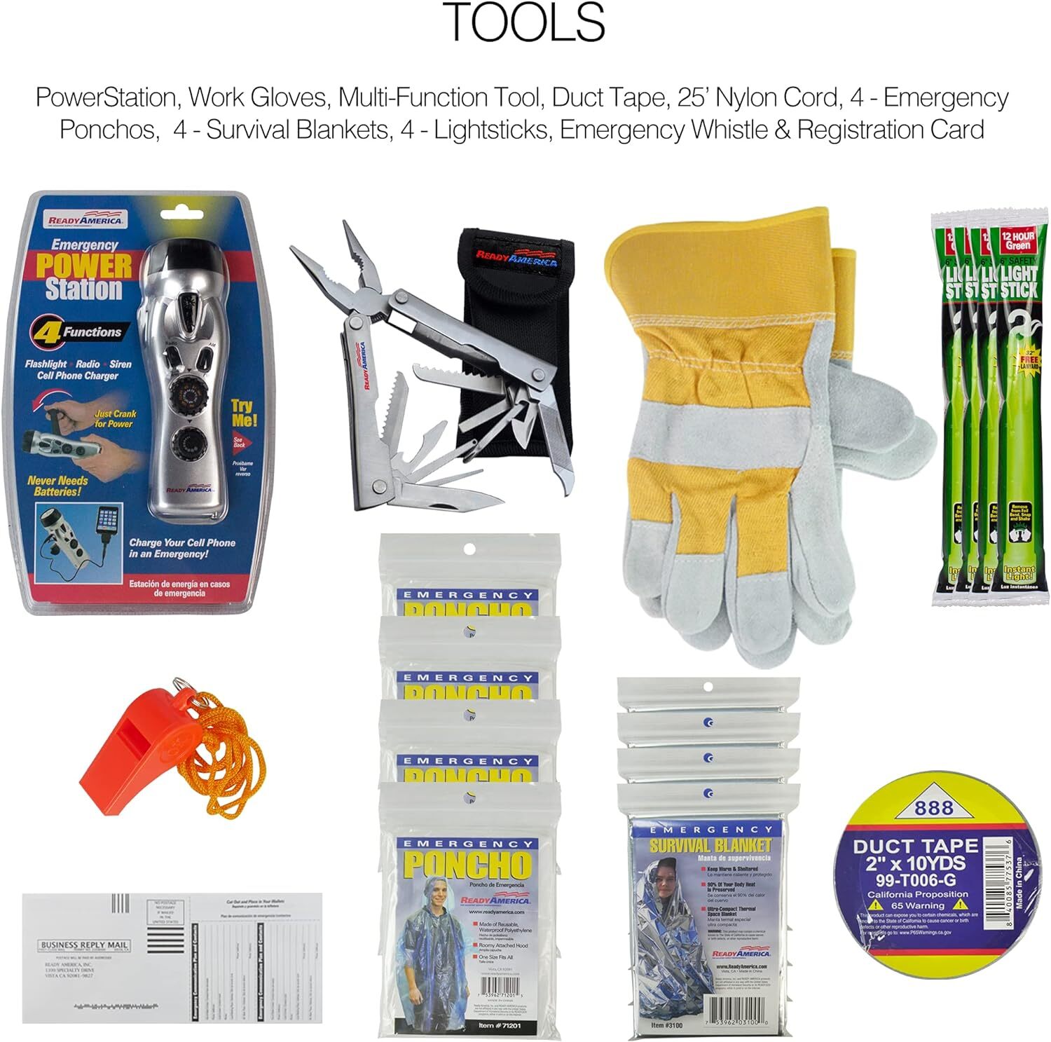 72 Hour Deluxe Emergency Kit, 4-Person 3-Day Backpack, First Aid Kit, Survival B