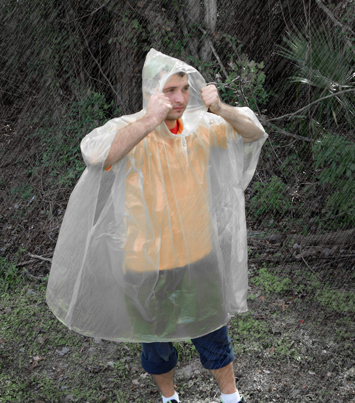 UST Clear Emergency Poncho with Single Packaging and Dependable Polyethylene