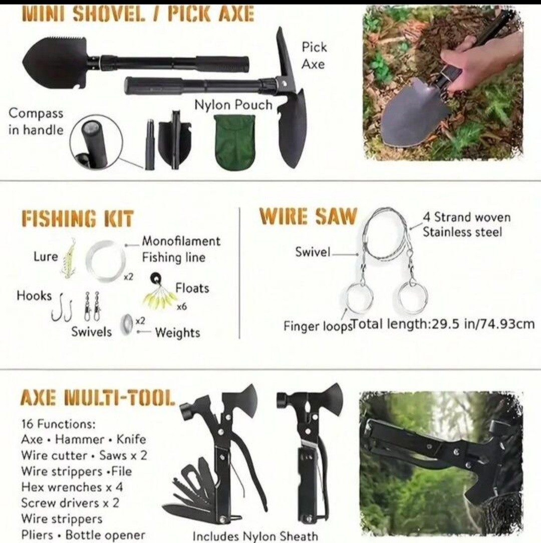 180 Pcs Multi-Purpose Emergency Survival Kit