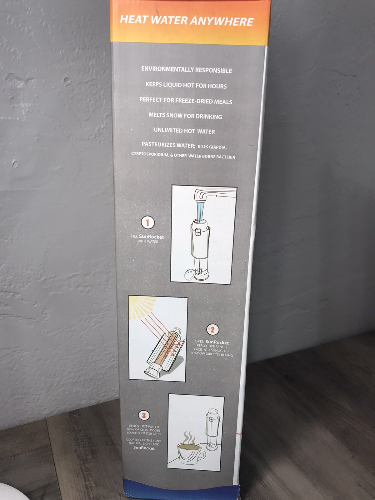 SunRocket Solar Water Heater & Thermos, Heat Water Anywhere! New In Box