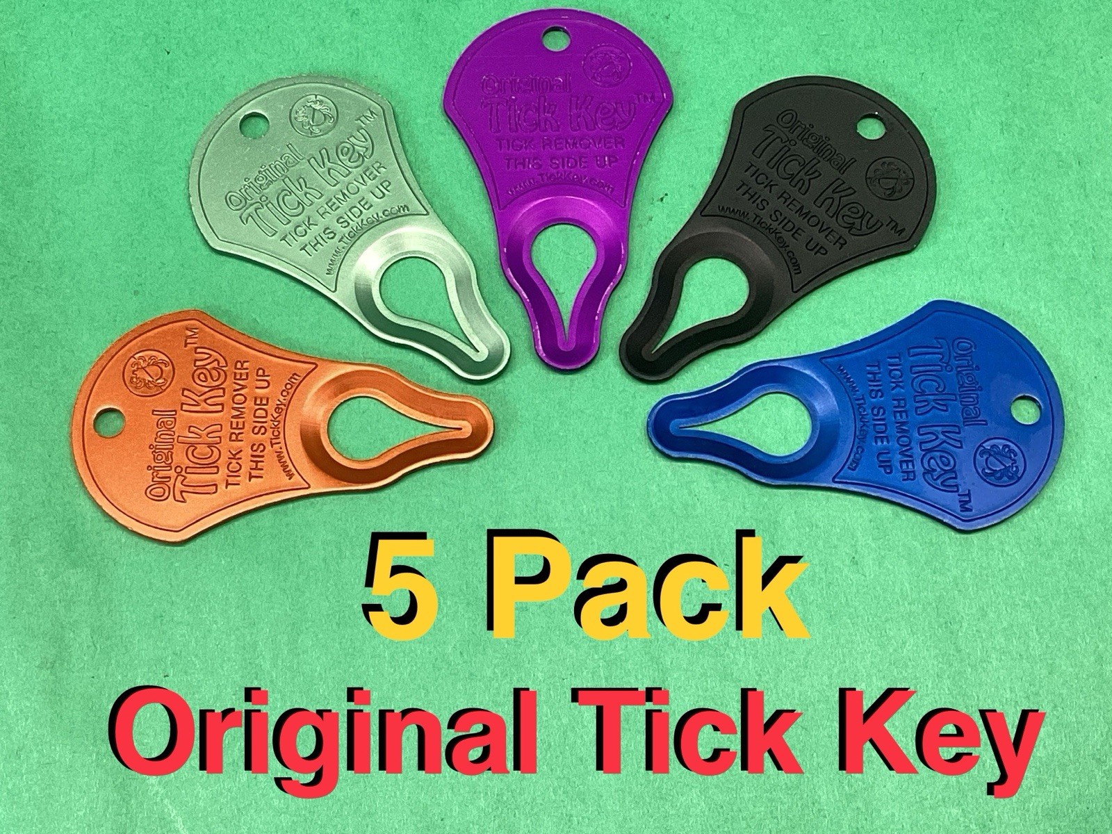 5 PACK – Original TICK KEY Aluminum Removal Tool Device People Kids Adults Pets