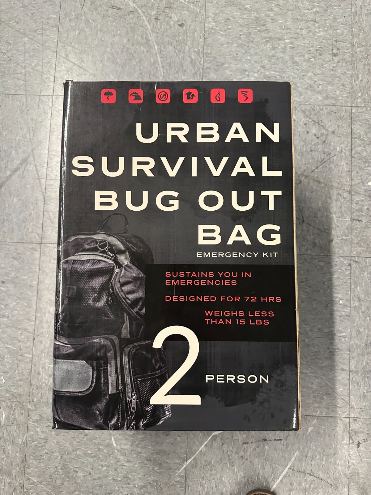 Emergency Zone Urban Survival Bug-Out Bag Disaster Kit 2 Person – Black (840-2)