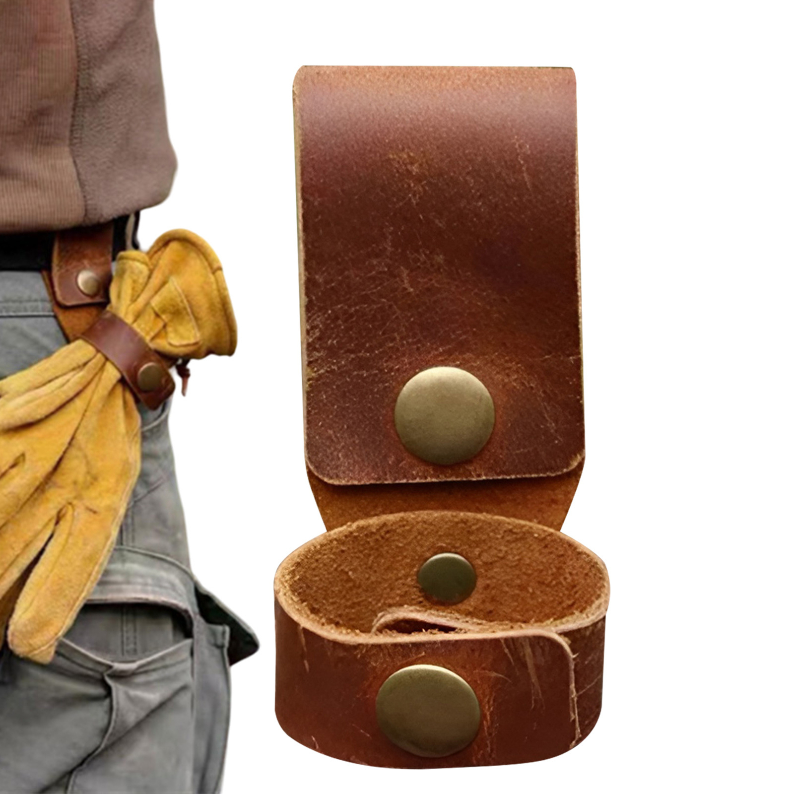 Leather Glove Holder Belt Glove Holder for Hiking Outdoor