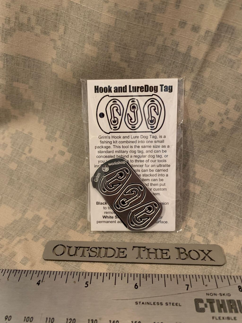 Emergency/Survival: Grim Workshop NEW – Hook & Lure Dog Tag – MADE IN USA!