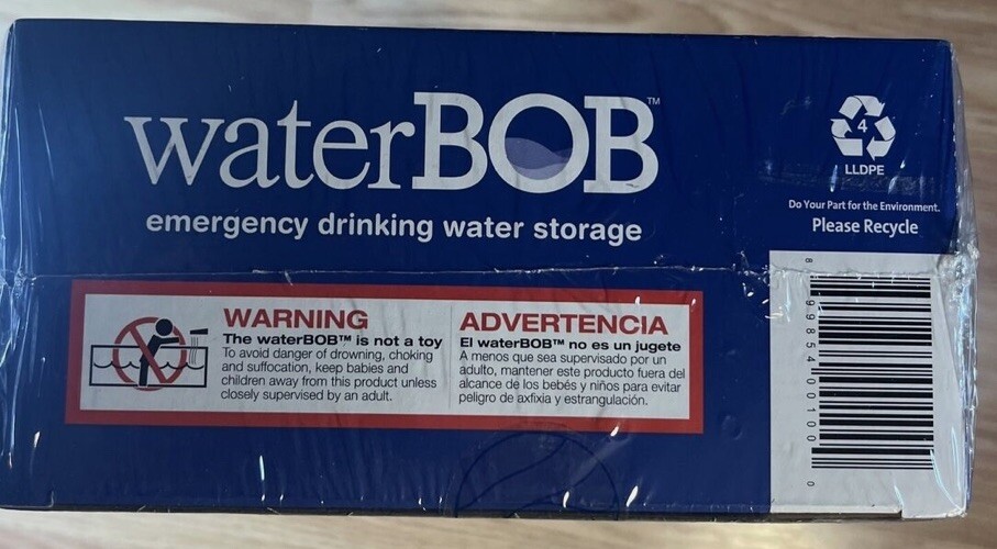 Water BOB Survival Emergency Drinking Fresh Water Storage 100-Gallons Kit SEALED