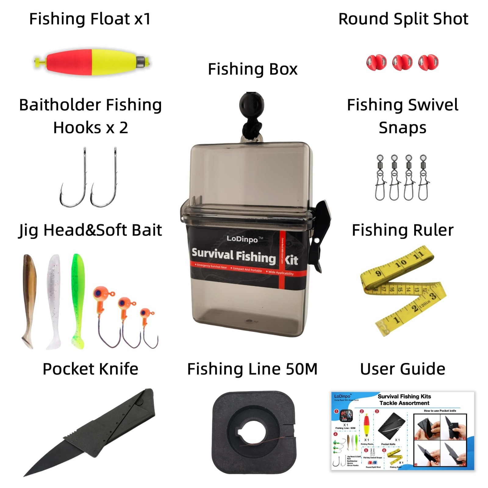 Portable Pocket Fishing Tackle Box Lightweight Survivalist Accessories