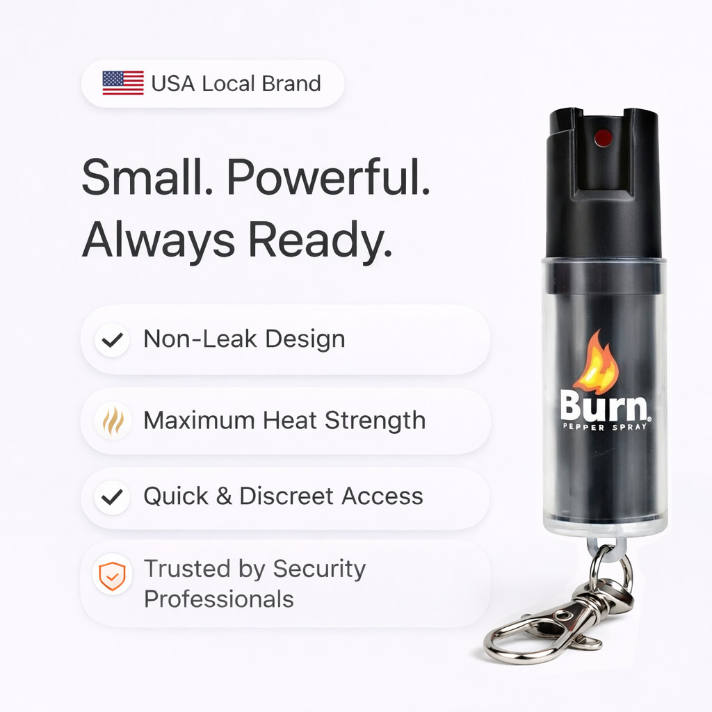 2 Burn Pepper Spray .50oz Self Defense Keychain Security Protection Safety Lock