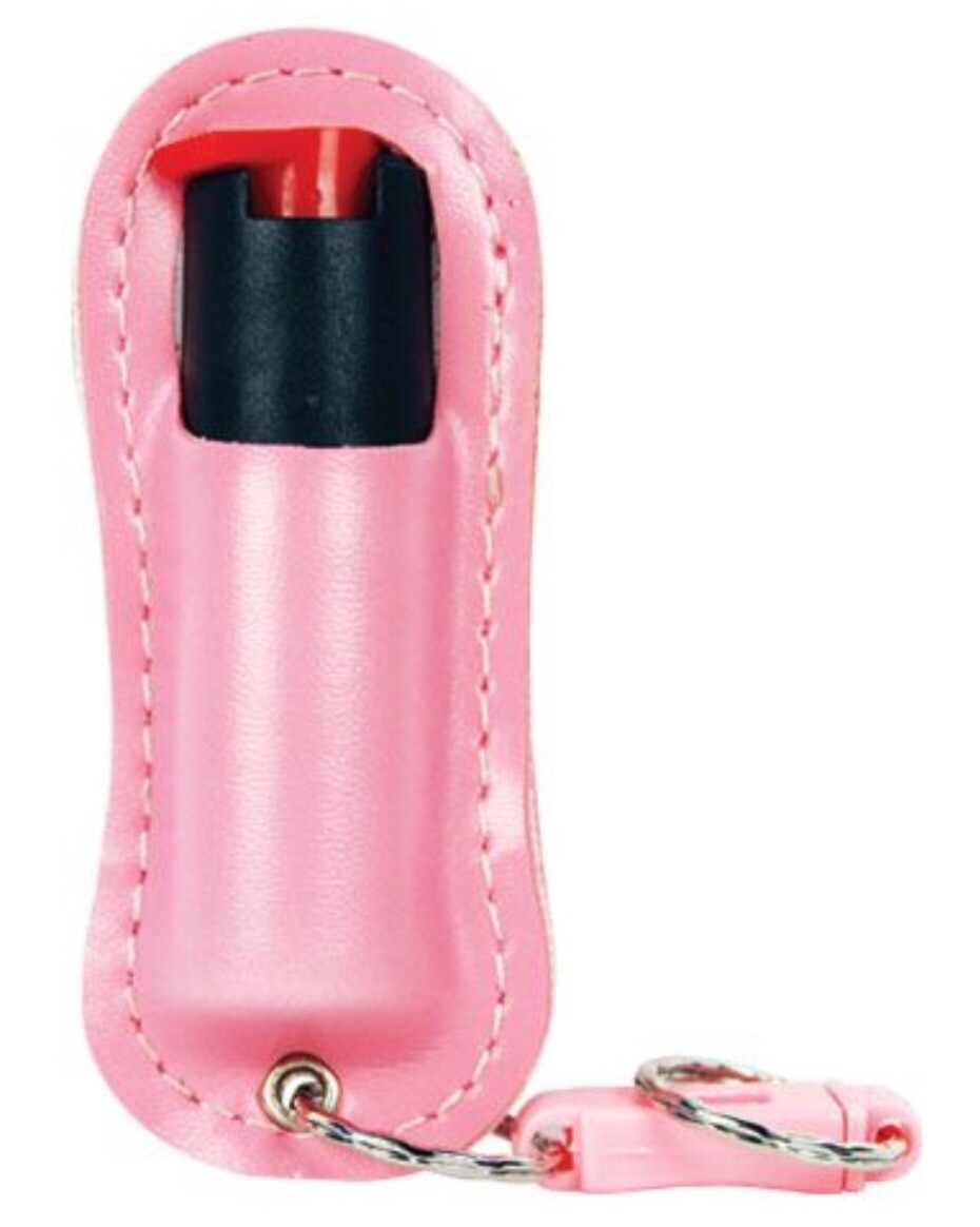 HOT Police pepper spray 1/2oz PINK Keychain magnum Safety LOCK Defense Security
