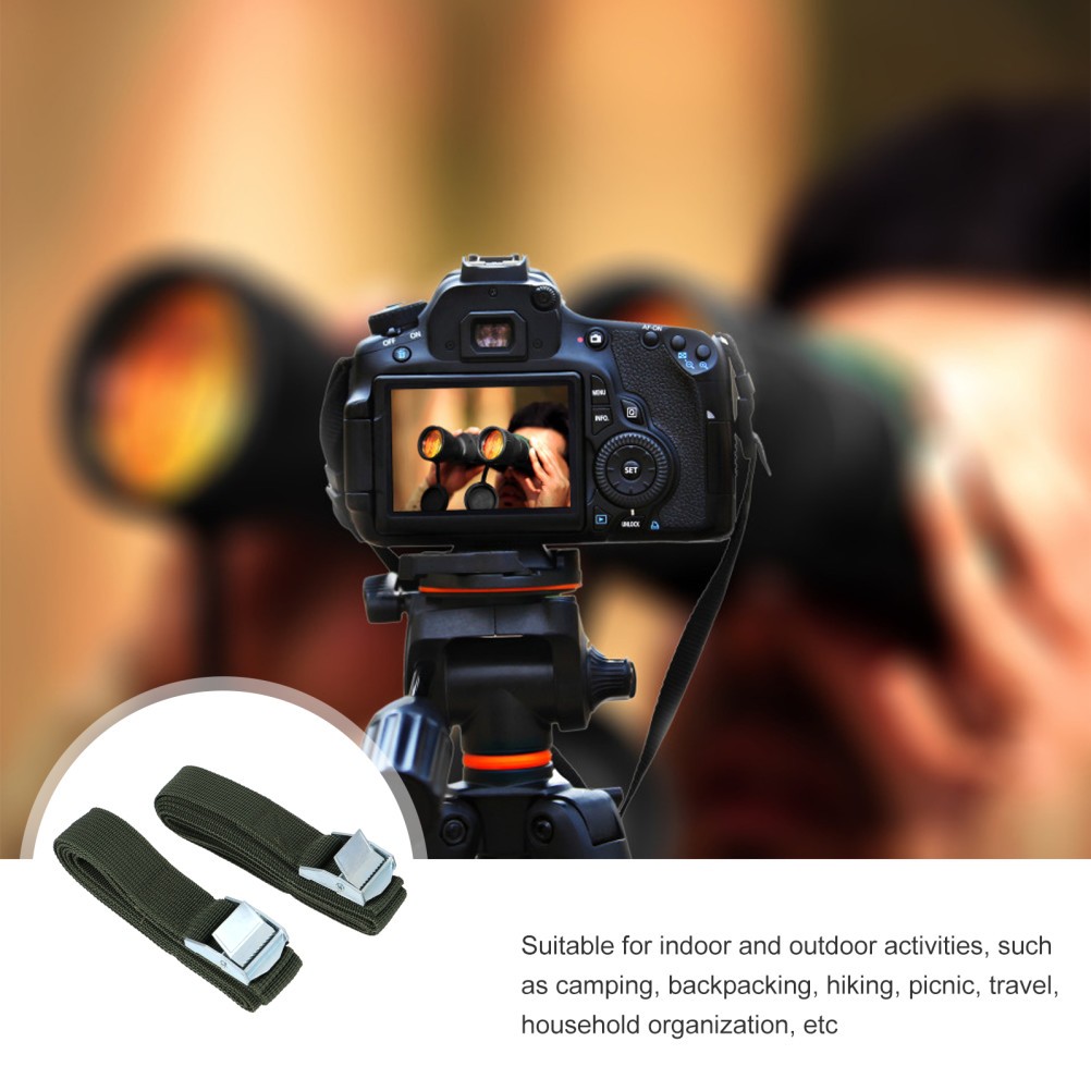 2Pcs Outdoor Camera Securing Strap Black Adjustable Belt for Hunting and Travel