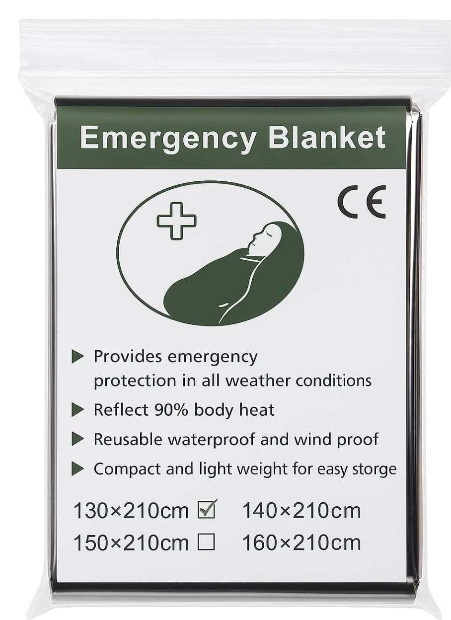 10 PACK • Extra Large 82″x 52 Emergency Solar Mylar Blanket Survival Safety