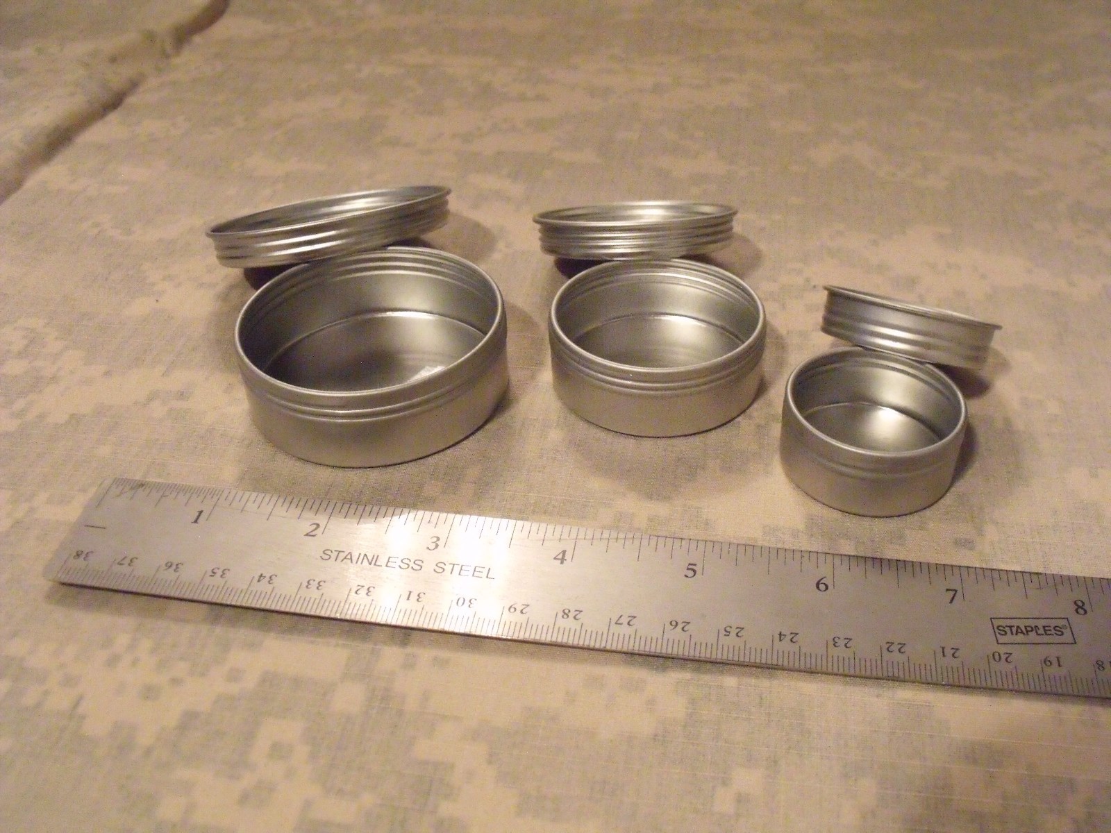Emergency/Survival Screw Top Tin/Container: SET of (3) Sizes – Make your own kit
