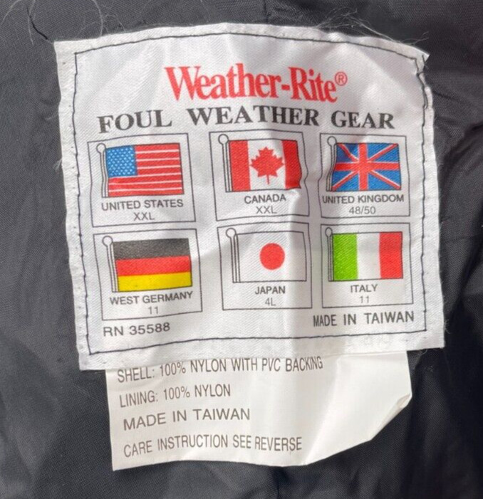 NWT Weather-Rite Men’s Foul Weather Suit Heavy Duty Blue XXL Nylon PVC 8260