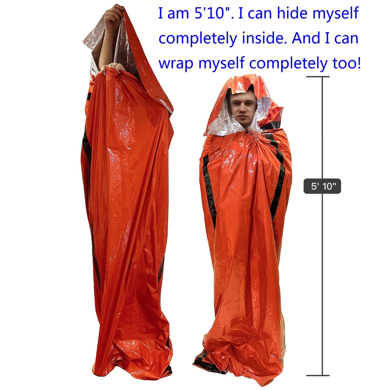 Leberna Emergency Sleeping Bag Survival 2 Pack | 2 Bags, Silver