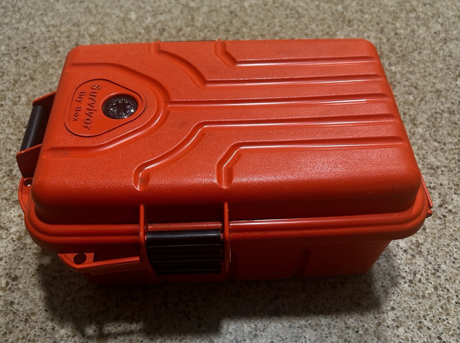 Survivor Dry Box Orange with O-Ring Seal Built in Compass Travel Camping Fishing