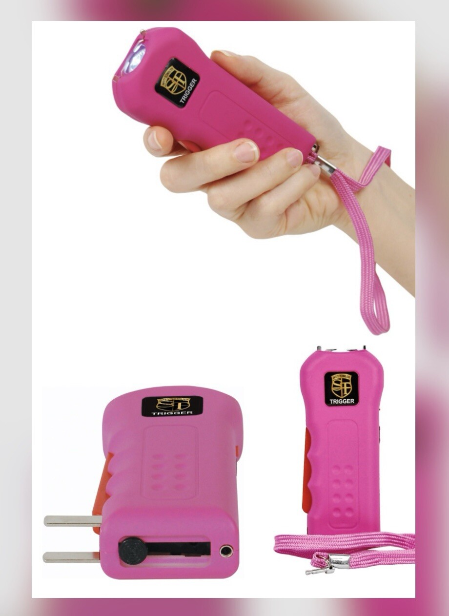 Stun MASTER ST POLICE Defense PINK SQUEEZE Stun Gun Rechargeable LED FLASHLIGHT