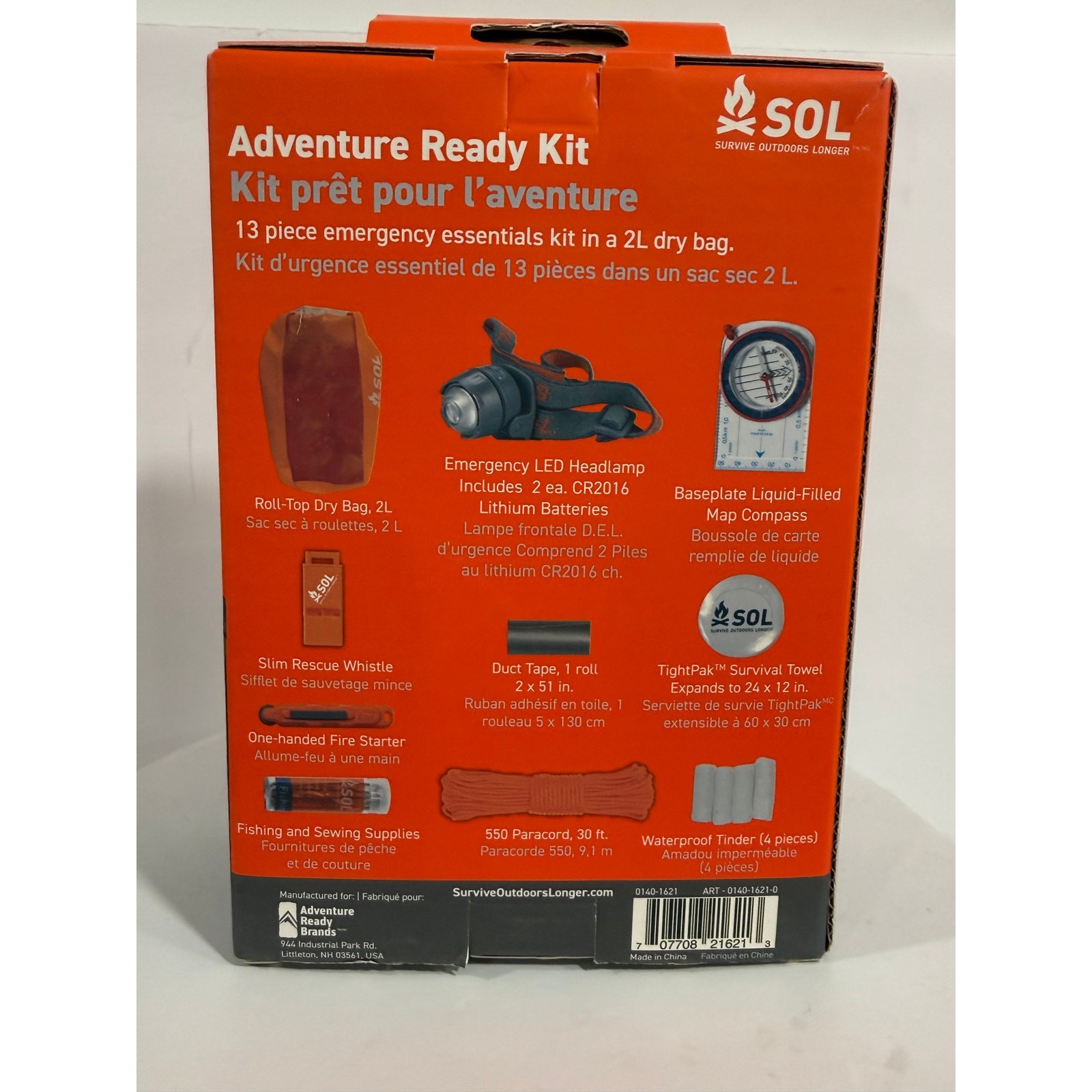 SOL Adventure Ready Survival Kit 13 Piece Dry Bag Emergency Camping Gear New BOX