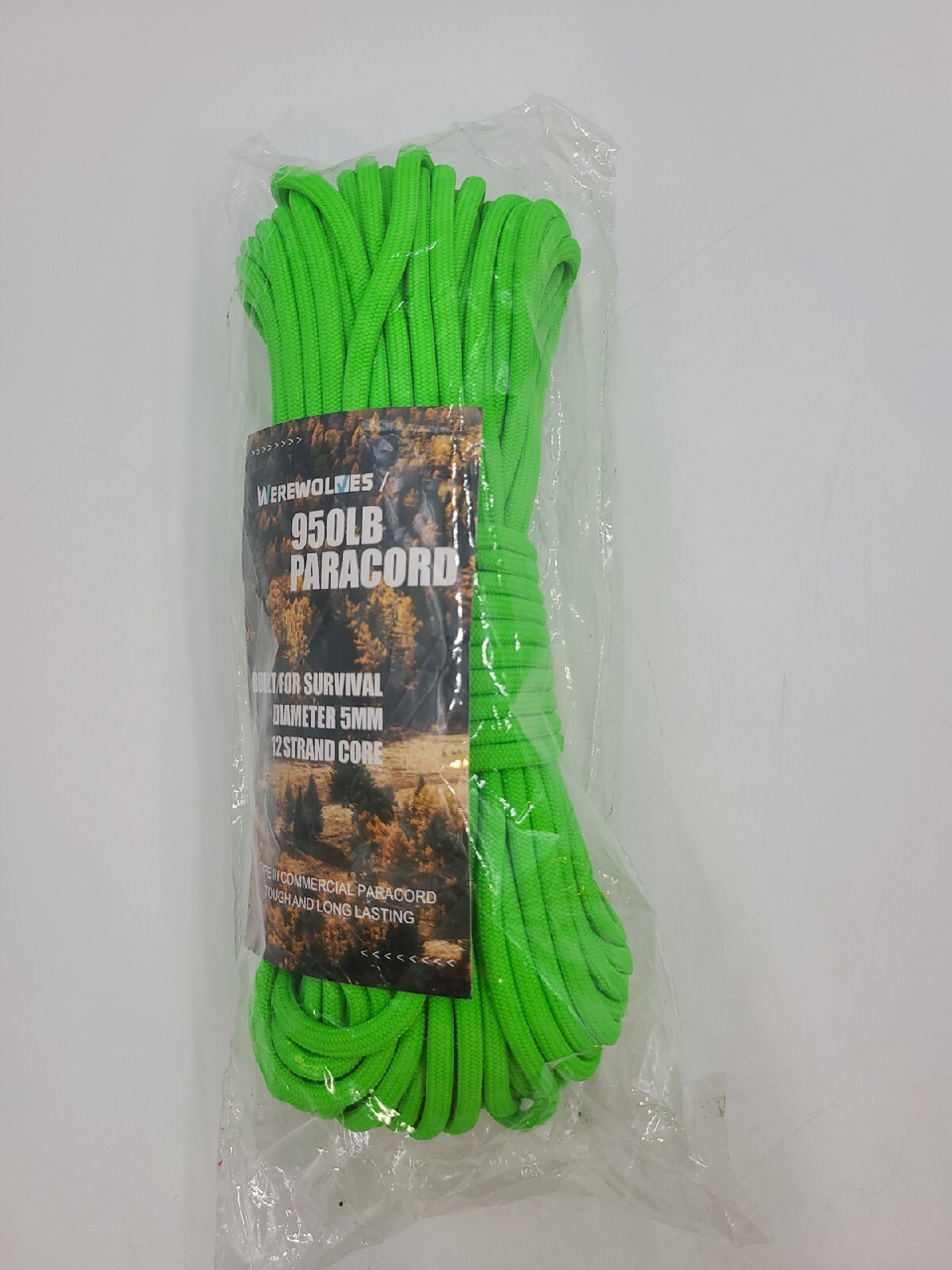 3X Green Paracord With Winder 100 feet