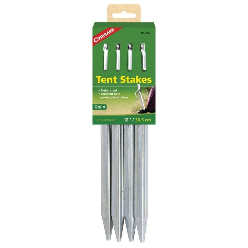Coghlan’s Heavy-Duty Steel Tent Stakes for Secure Camping, One Size, Gray