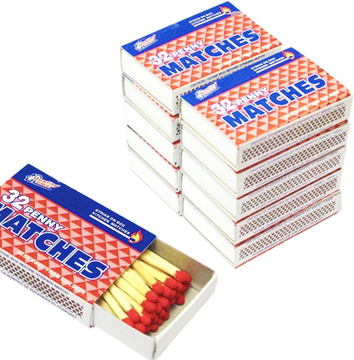 10 Pks Matches 32 count Strike on Box Kitchen Camping Fire Starter Lighter