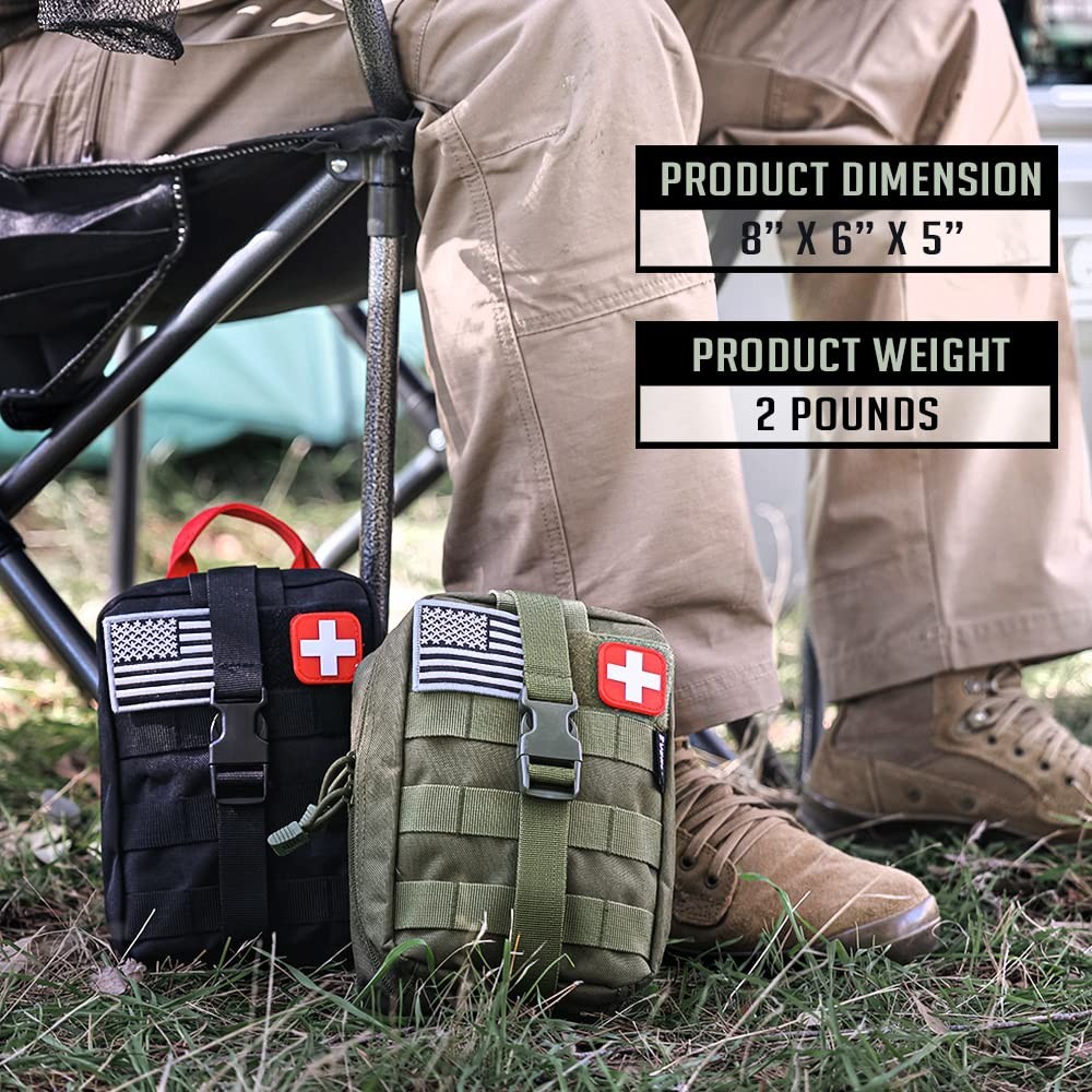 250-Piece Survival First Aid Kit | IFAK EMT Molle Pouch | Emergency Trauma Bag f